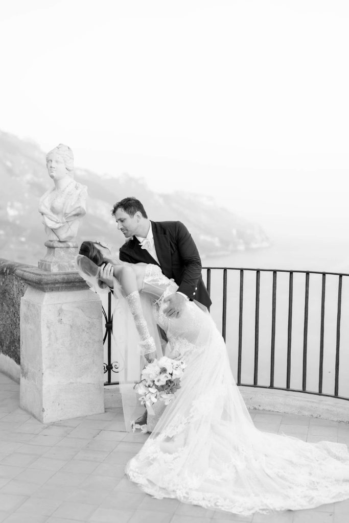 foto di matrimonio a villa cimbrone, Ravello